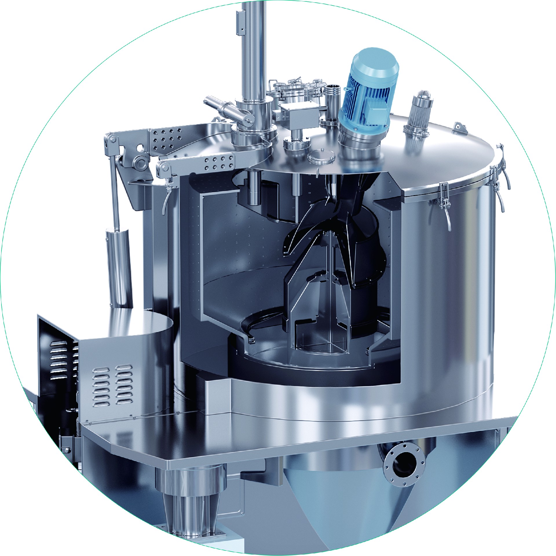 PLD Flat Type Bag Centrifuge: Heel-Free Cake Discharge